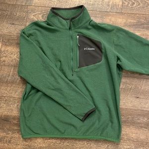 Mens Green Columbia Quarterzip